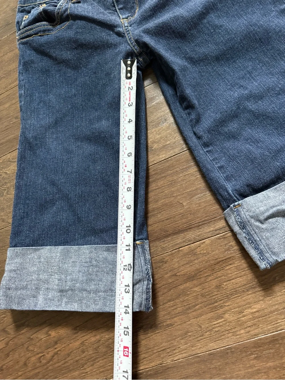 Baby Phat Dark Blue Denim Knee Length Jean Shorts